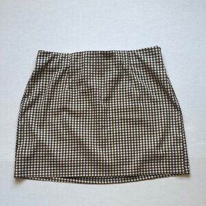 DR2 Brown & Cream Gingham Mini Skirt